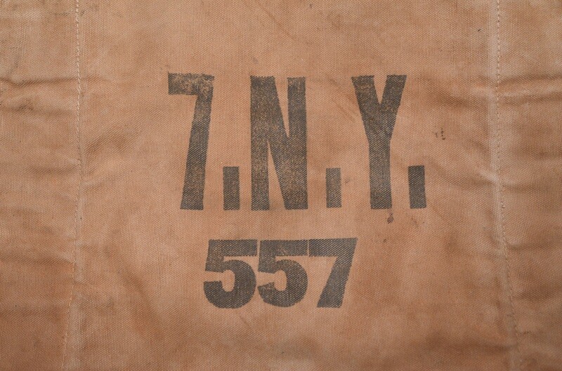 SPANISH AMERICAN WAR HAVERSACK MARKED TO THE 7th N.Y.