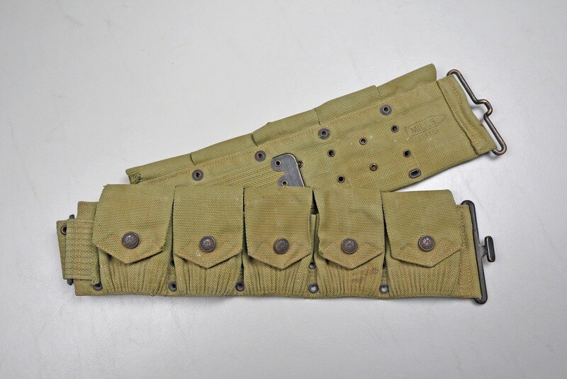 WWI U.S. PRE-WAR MILLS M1910 DISMOUNTED CARTRIDGE BELT w/RIMMED EAGLE SNAPS