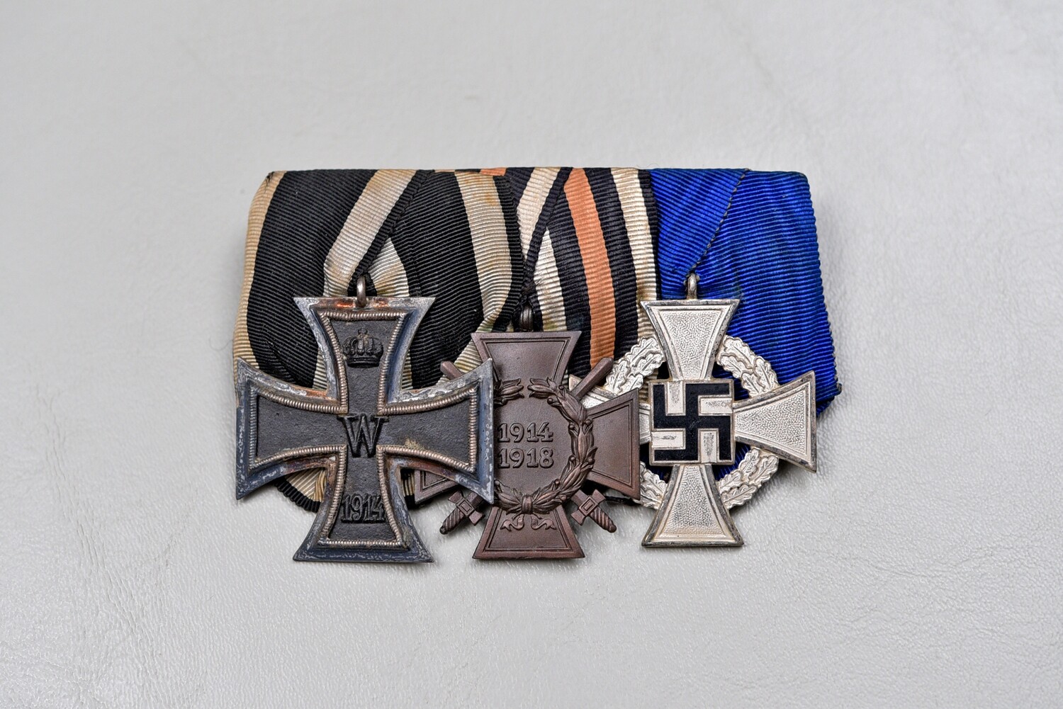 WWI GERMAN 1914 IRON CROSS 3-PLACE MEDAL BAR