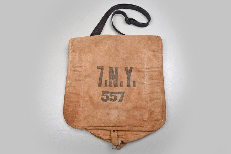 SPANISH AMERICAN WAR HAVERSACK MARKED TO THE 7th N.Y.