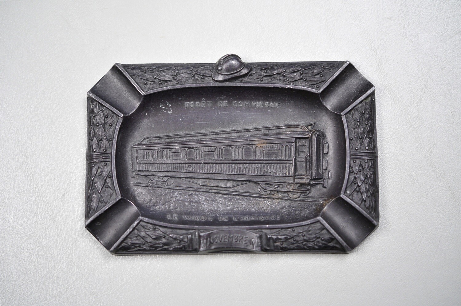 WWI FRENCH COMPIEGNE ARMISTICE RAILWAY CAR SOUVENIR ASH TRAY - PEWTER