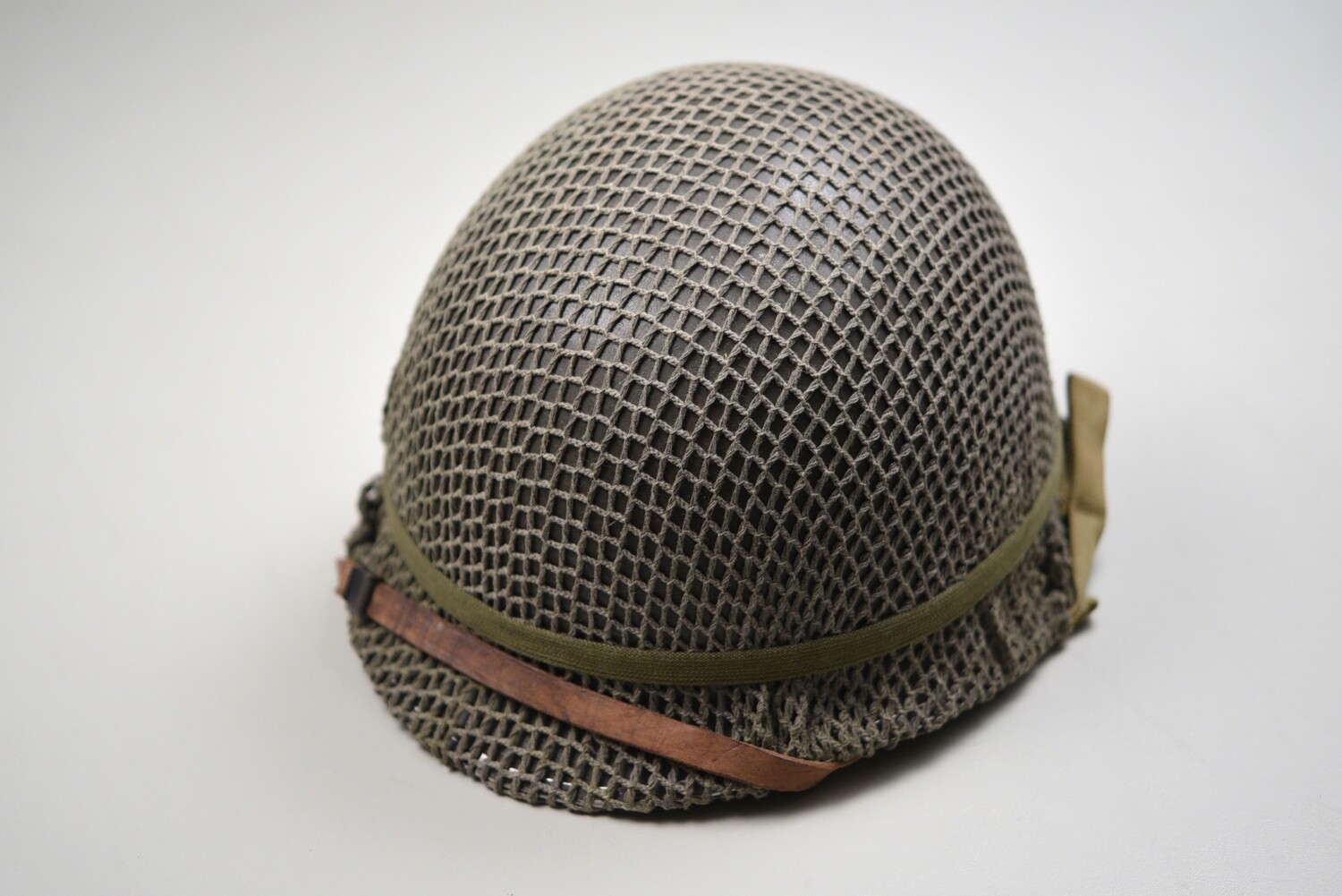 WWII U.S. M1 STEEL HELMET w/ETO INVASION SHRIMP NET – COMPLETE