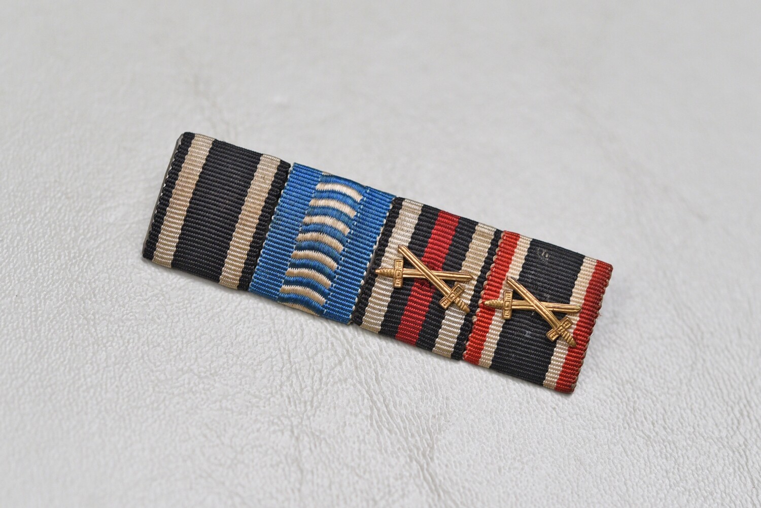 WWI GERMAN 1914 IRON CROSS/BAVARIAN KING LUDWIG CROSS/1939 WMC 4-PLACE RIBBON BAR