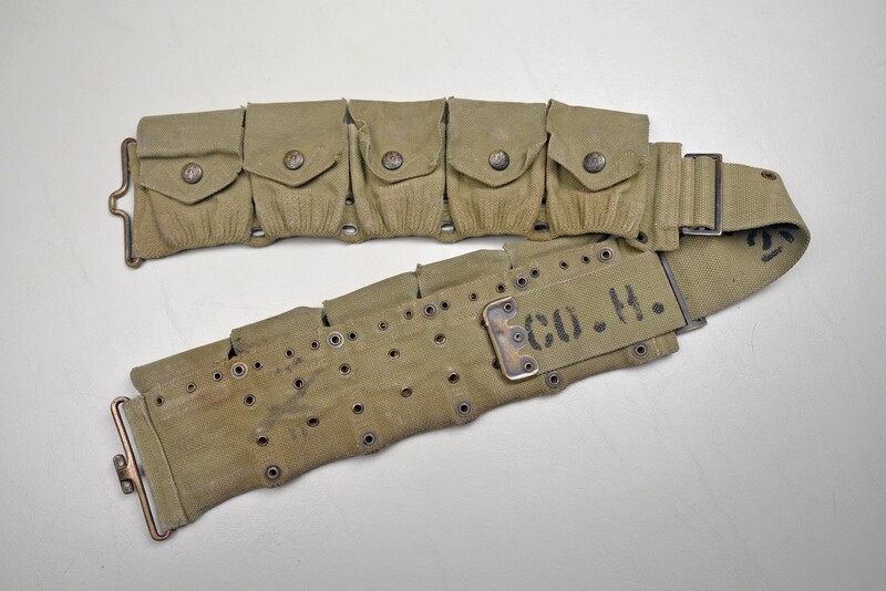 – WWI U.S. PRE-WWI M1910 DISMOUNTED CARTRIDGE BELT BY MILLS – 2nd DIV. MARKED