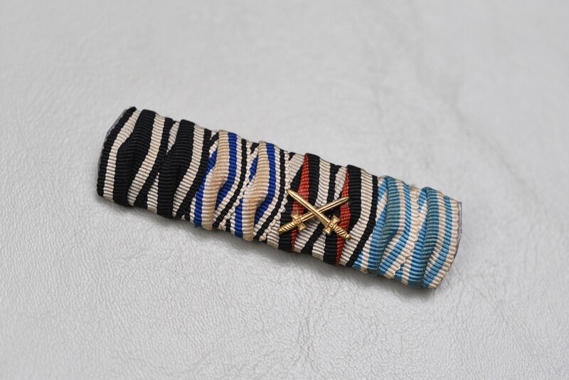 WWI GERMAN 1914 IRON CROSS/BAVARIAN WAR MERIT CROSS 4-PLACE RIBBON BAR WWI GERMAN 1914 IRON CROSS/BAVARIAN WAR MERIT CROSS 4-PLACE RIBBON BAR