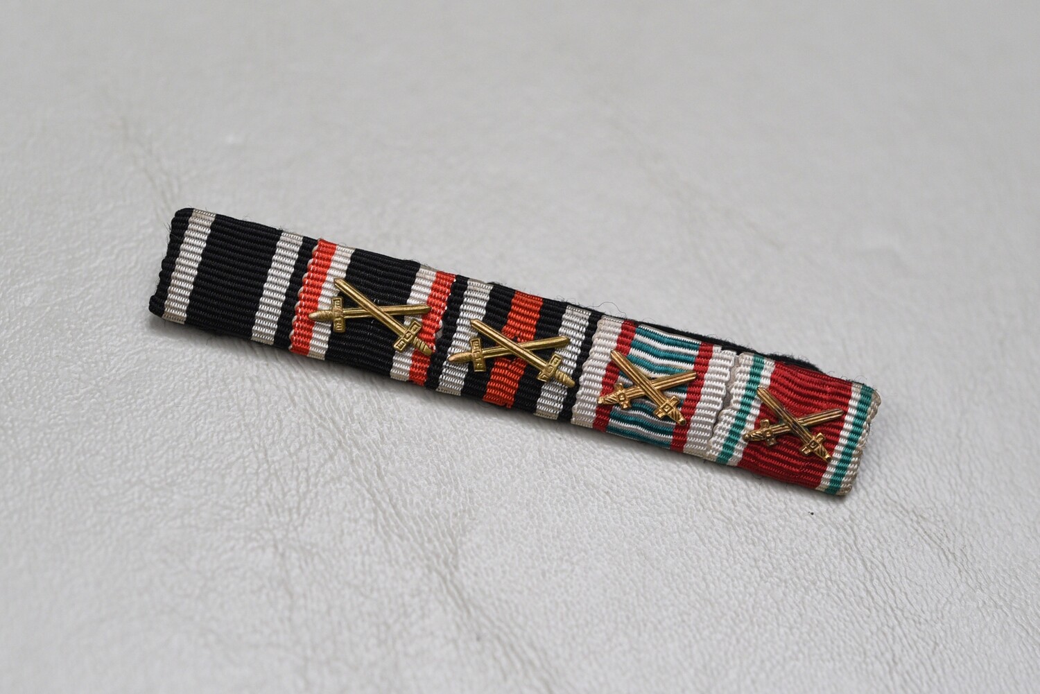 WWI GERMAN 1914 IRON CROSS/1939 WAR MERIT CROSS 5-PLACE RIBBON BAR