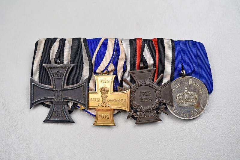 WWI GERMAN SCHAUMBURG-LIPPE 1914 IRON CROSS 4-PLACE MEDAL BAR