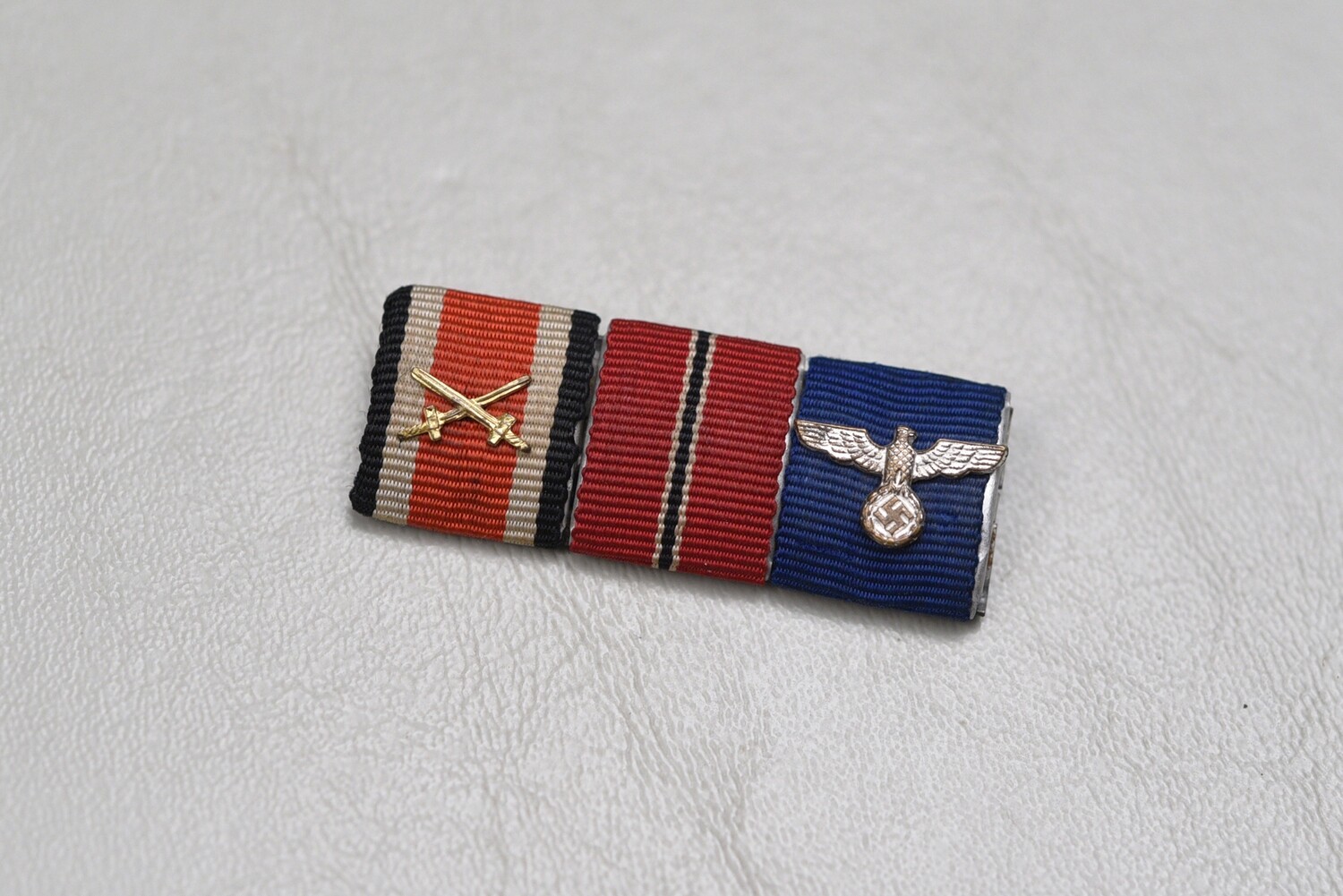 WWII GERMAN 1939 IRON CROSS/RUSSIAN FRONT 3-PLACE RIBBON BAR