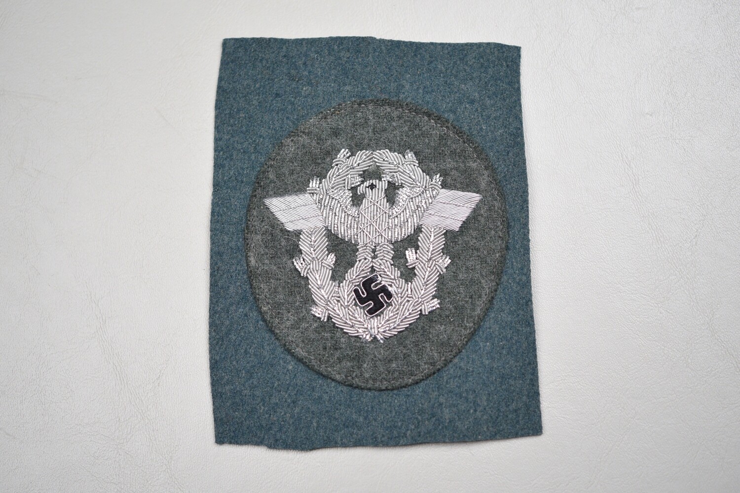 WWII GERMAN POLICE OFFICER&#39;S BULLION ARM INSIGNIA - CUT FROM UNIFORM