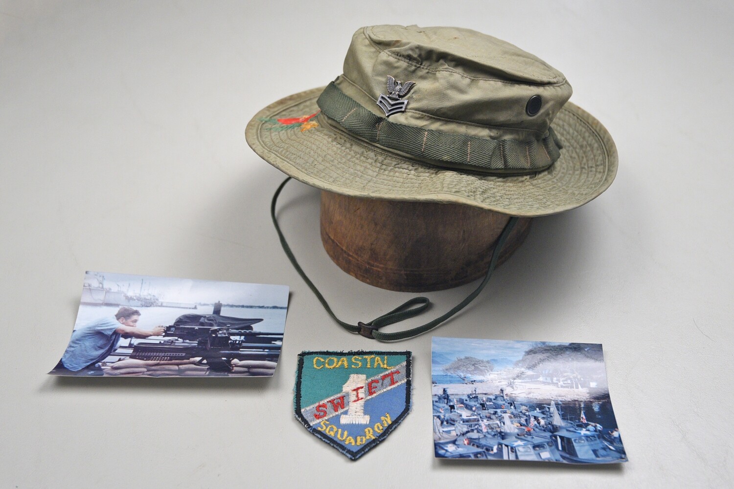 VIETNAM U.S. NAVY SWIFT BOAT BOONIE HAT w/EMBROIDERY &amp; PATCH