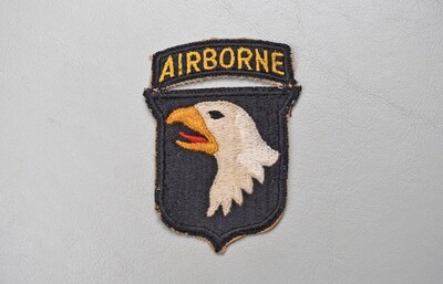 WWII U.S. 101st AIRBORNE DIVISION SHOULDER PATCH w/ATTACHED TAB - AMEBA EYE