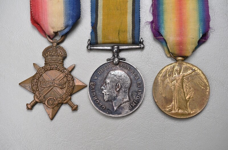 WWI BRITISH 1914-15 STAR TRIO TO 3rd DRAGOON GUARDS - ORIGINAL RIBBONS
