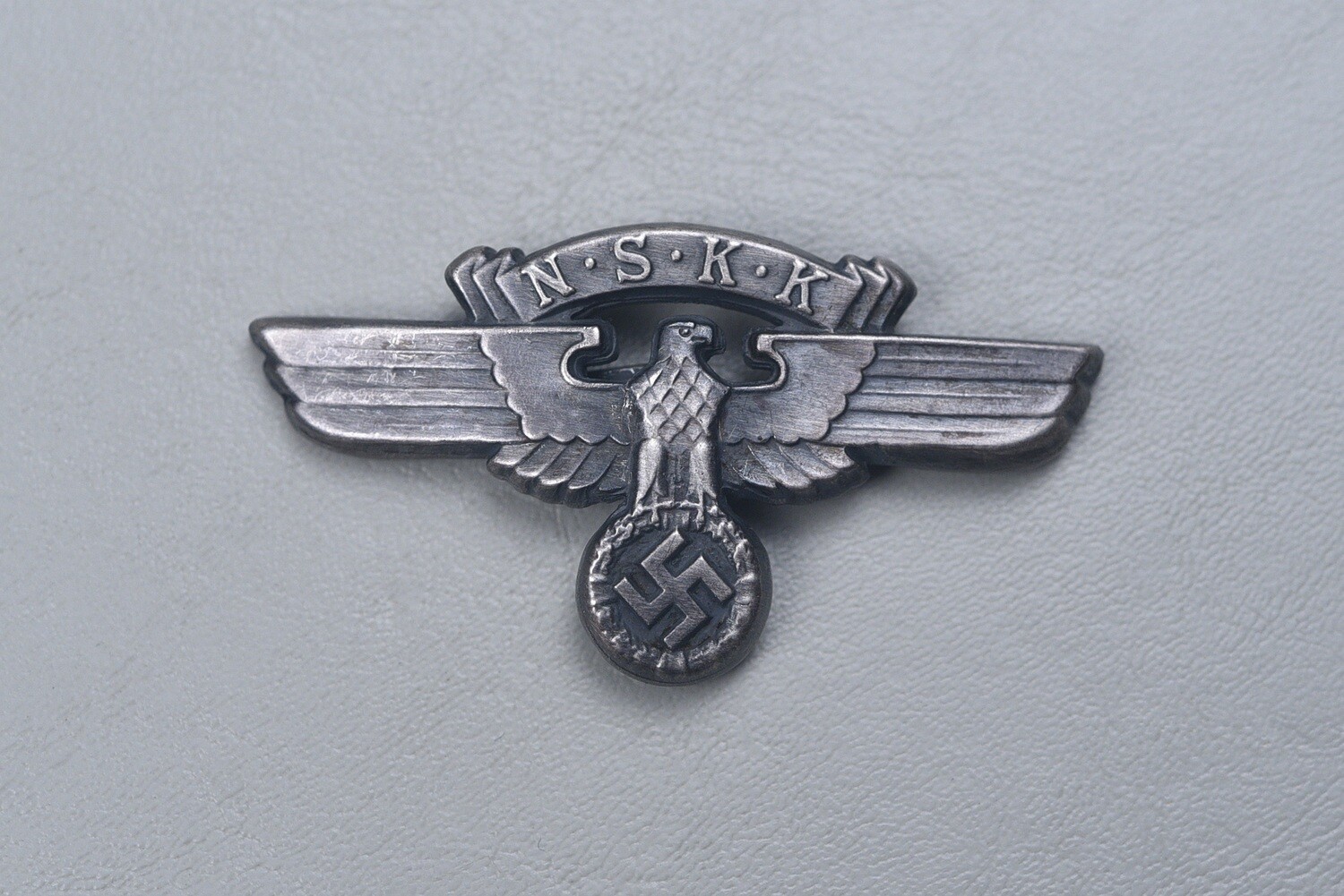 WWII GERMAN NSKK VISOR CAP EAGLE BY FRANK &amp; REIF, STUTTGART - MARKED