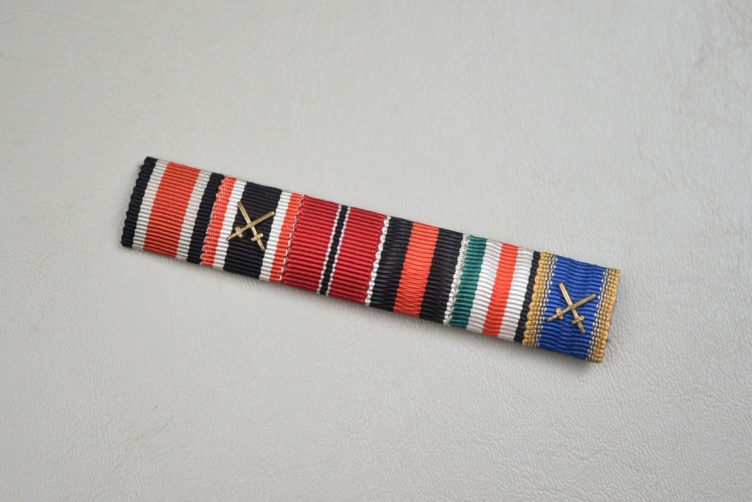 WWII GERMAN 6-PLACE RIBBON BAR w/RUMANIAN MEDAL - ALL WWII