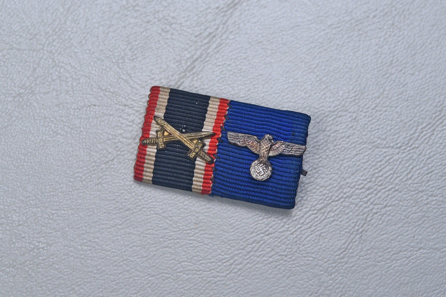 WWII GERMAN 1939 WAR SERVICE CROSS &amp; 4 YEAR SERVICE MEDAL 2-PLACE RIBBON BAR