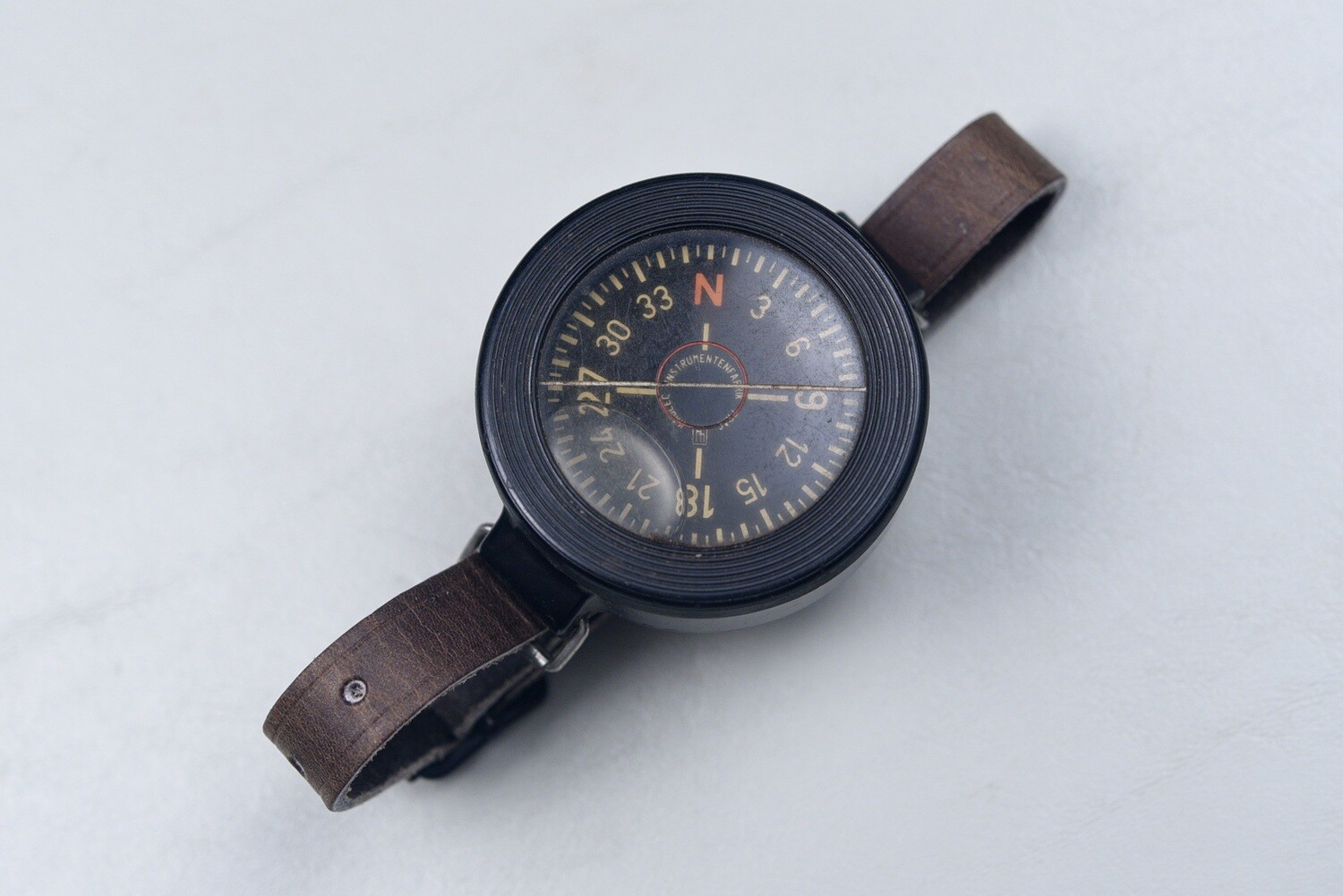 WWII GERMAN LUFTWAFFE WRIST COMPASS w/ORIGINAL BAND - MARKED