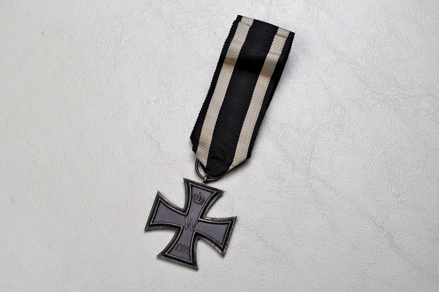 WWI GERMAN PRUSSIAN IRON CROSS 2nd CLASS ON ORIGINAL RIBBON - MARKED &#39;KO&#39;