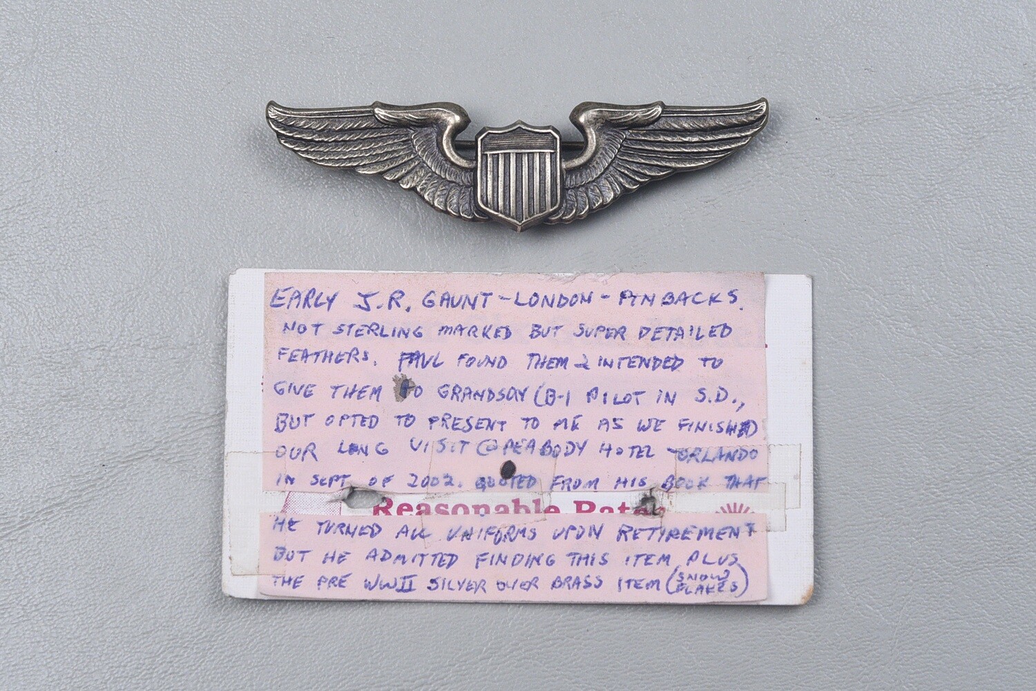 WWII U.S. ARMY AIR CORPS BRITISH MADE PILOT&#39;S WING ATTRIBUTED TO PAUL TIBBETTS