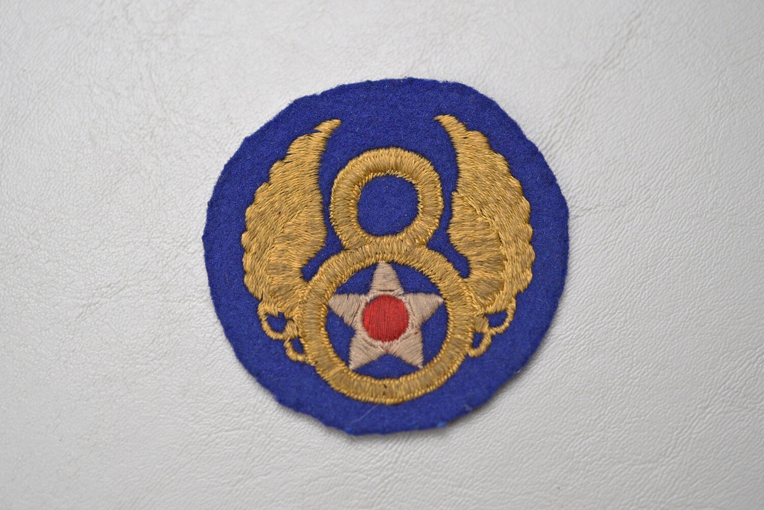 WWII U.S. 8th AIR FORCE SHOULDER PATCH - BRITISH MADE, BLACK BACK