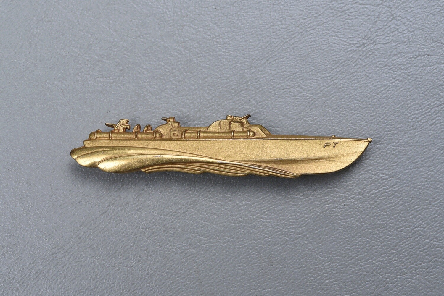WWII U.S. PT BOAT BADGE BY ELCO - FULL GILT FINISH, STERLING