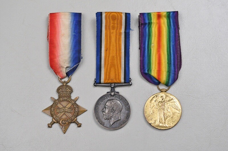 WWI BRITISH 1914-15 STAR, WAR MEDAL & VICTORY MEDAL TRIO - GALLIPOLI WWI BRITISH 1914-15 STAR, WAR MEDAL & VICTORY MEDAL TRIO - GALLIPOLI