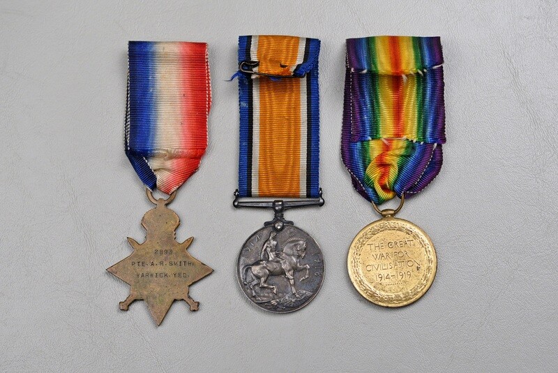 WWI BRITISH 1914-15 STAR, WAR MEDAL & VICTORY MEDAL TRIO - GALLIPOLI