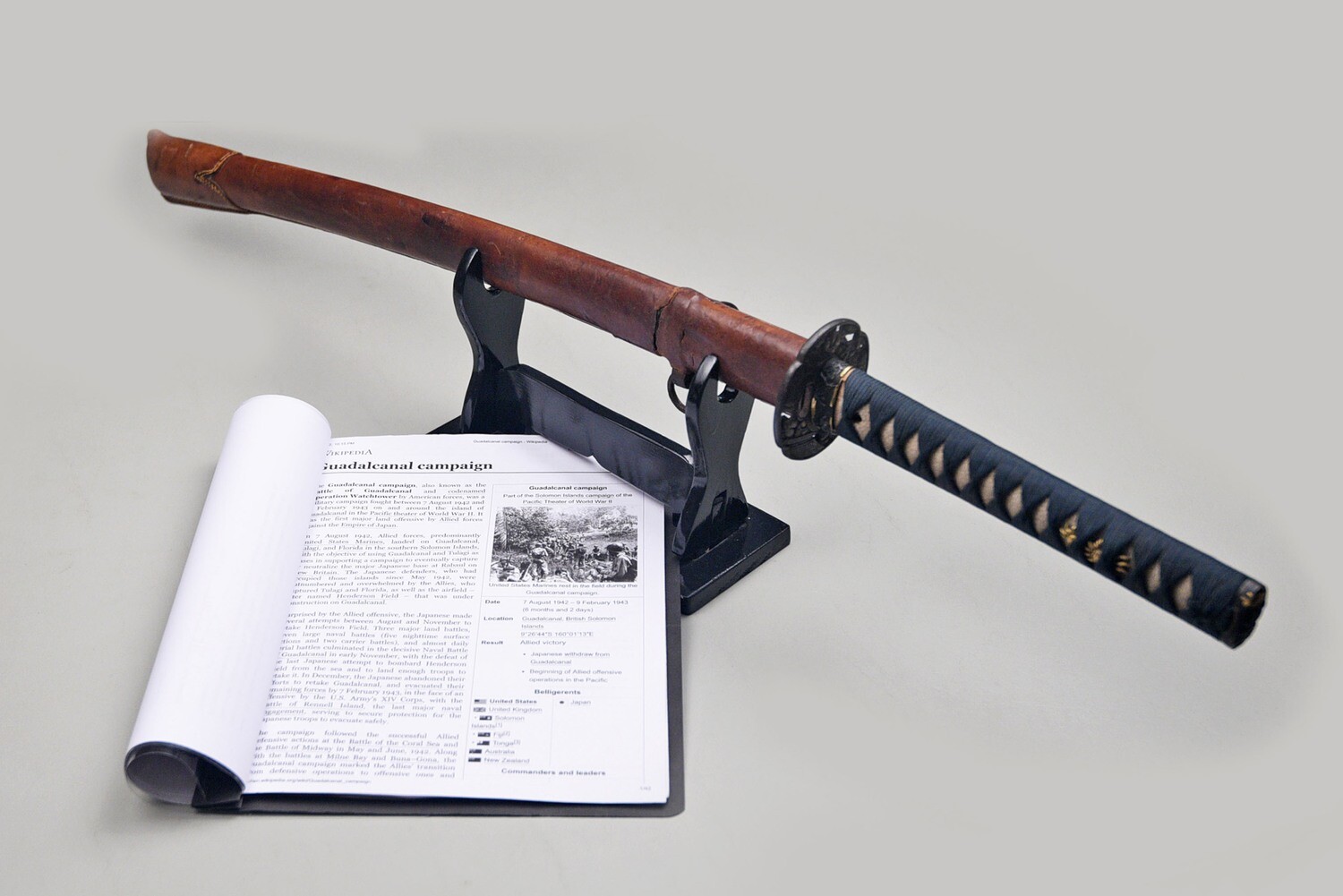 WWII JAPANESE WAKIZASHI - GUADALCANAL BRING BACK w/DOCUMENTATION