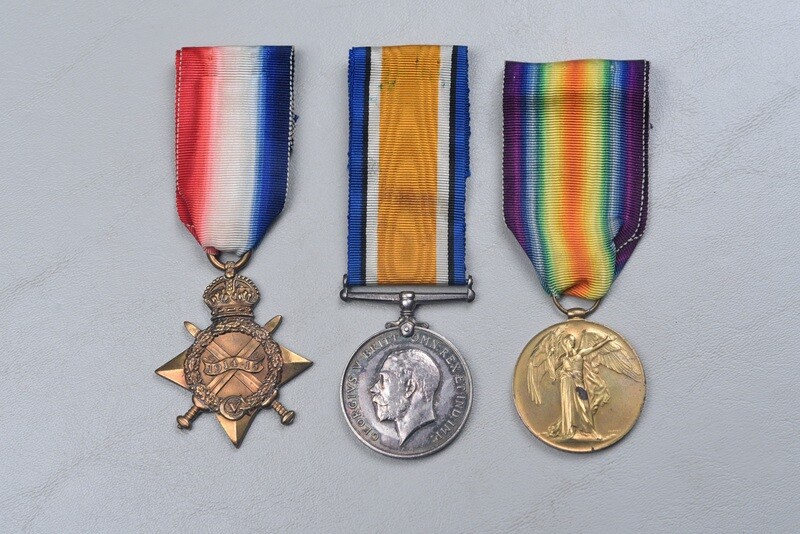WWI BRITISH 1914-14 STAR TRIO TO THE GORDON HIGHLANDERS WWI BRITISH 1914-14 STAR TRIO TO THE GORDON HIGHLANDERS