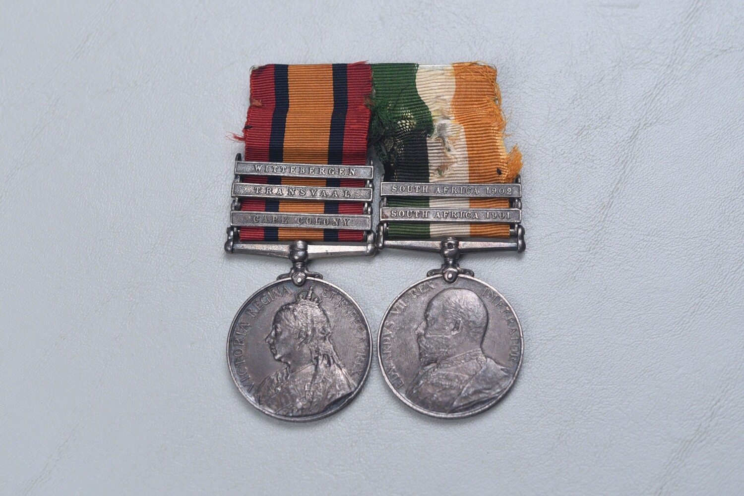 BRITISH SOUTH AFRICAN BOER WAR MEDAL PAIR TO LANCASTER FUSILIERS - ORIGINAL RIBBONS