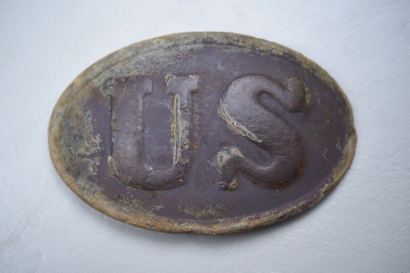CIVIL WAR U.S. OVAL BELT BUCKLE w/ARROW HOOKS - GROUND RECOVERED IN RICHMOND
