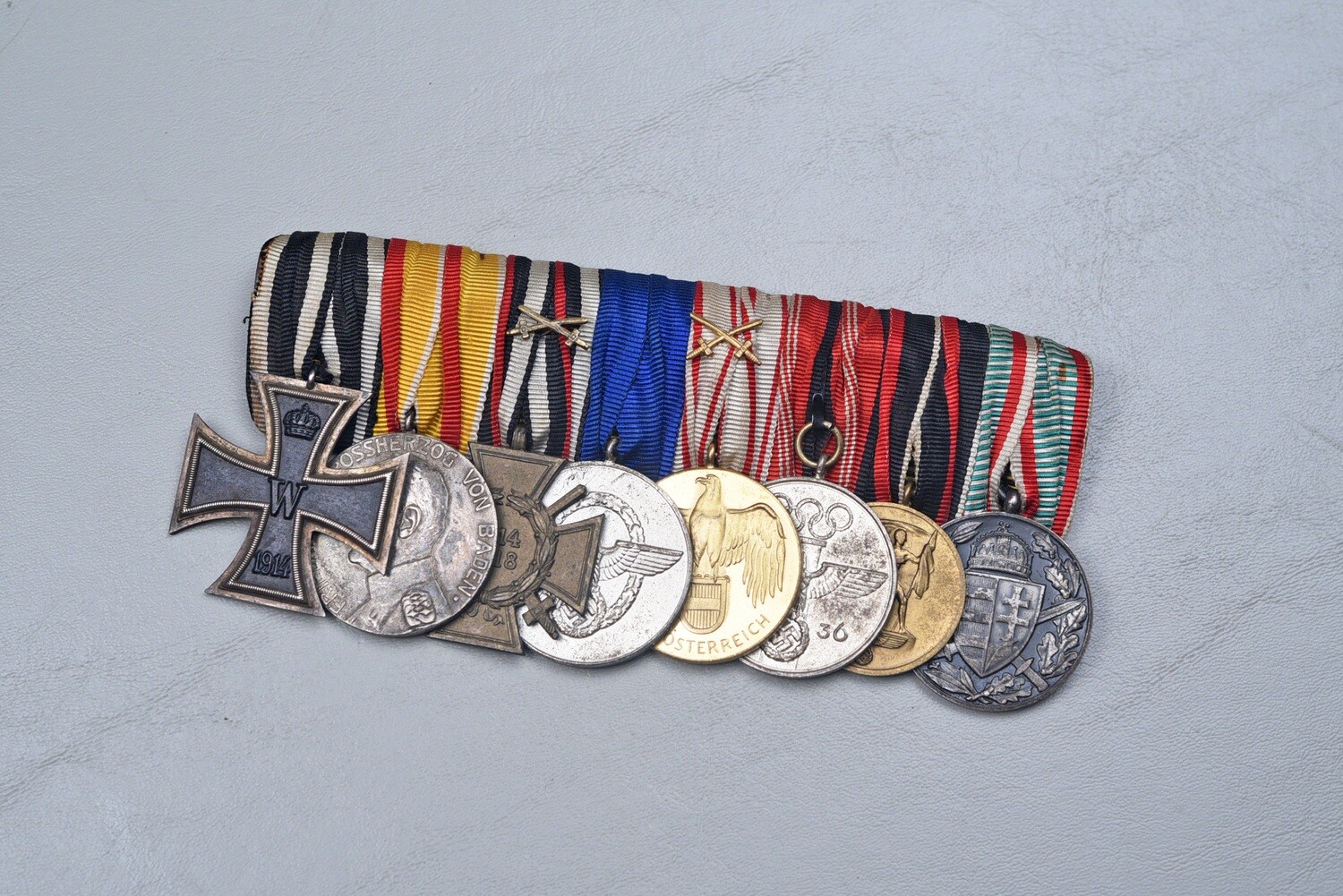WWI GERMAN 1914 IRON CROSS 8-PLACE MEDAL BAR