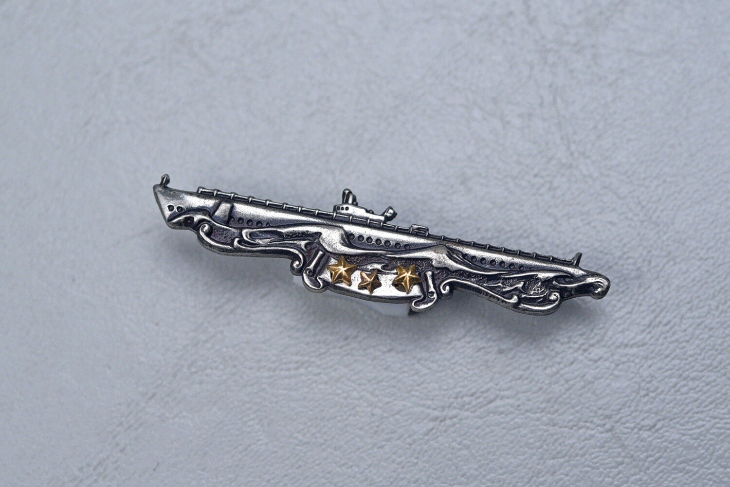 WWII U.S. NAVY SUBMARINE PATROL BADGE w/3 STARS