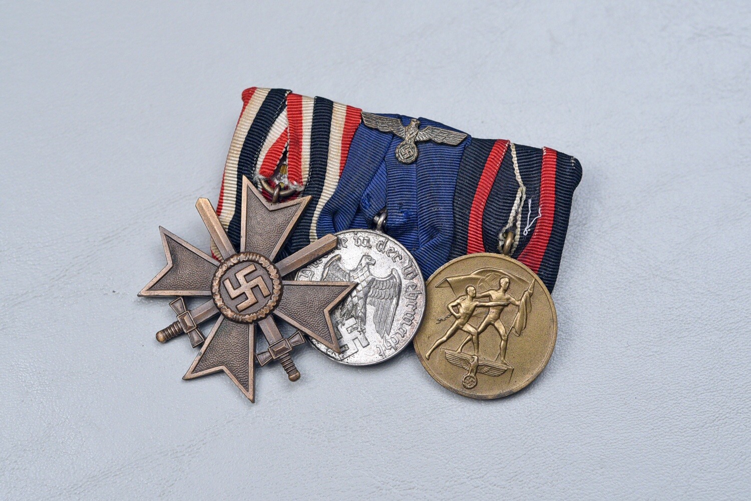 WWII GERMAN 1939 WAR MERIT CROSS/CZECH ANSCHLUSS 3-PLACE MEDAL BAR