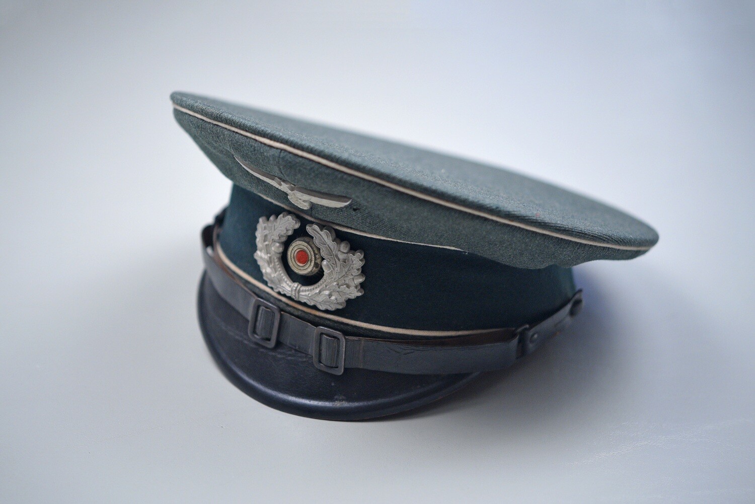 WWII GERMAN ENLISTED INFANTRY VISOR DRESS HAT - UNIT MARKED &amp; DATED 1938
