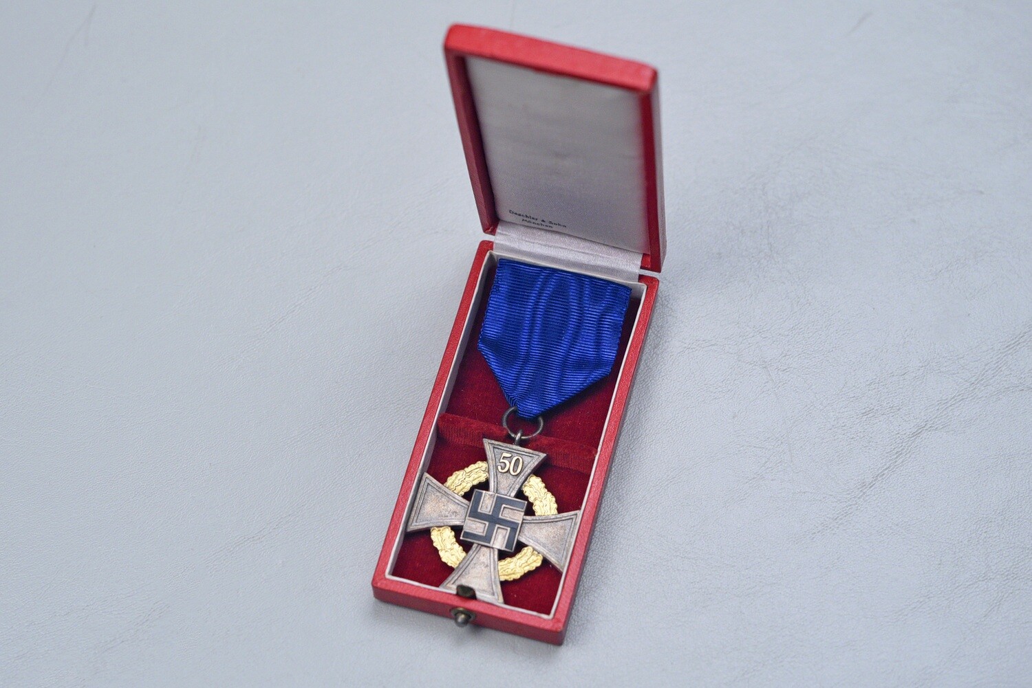 WWII GERMAN 50 YEAR CIVILIAN LONG SERVICE CROSS IN PRESENTION CASE