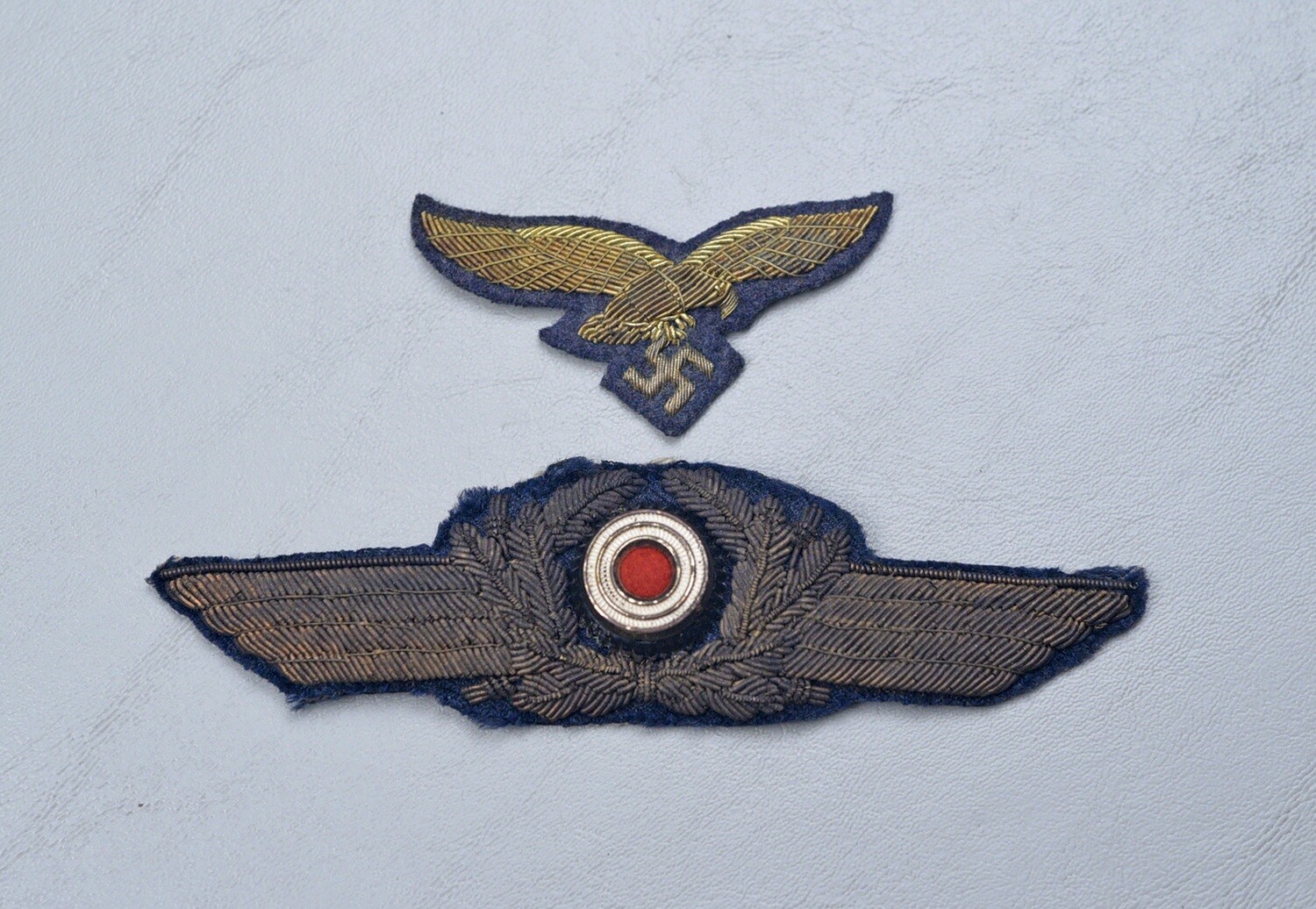 WWII GERMAN LUFTWAFFE GENERAL&#39;S VISOR HAT INSIGNIA SET
