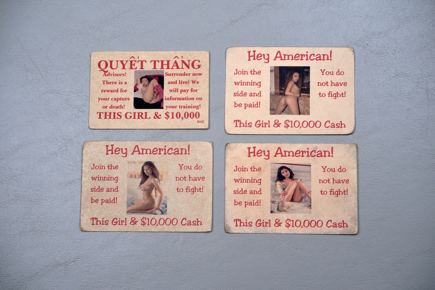 VIETNAM WAR VIET CONG/NVA DEFECTION CARDS – SET OF 4