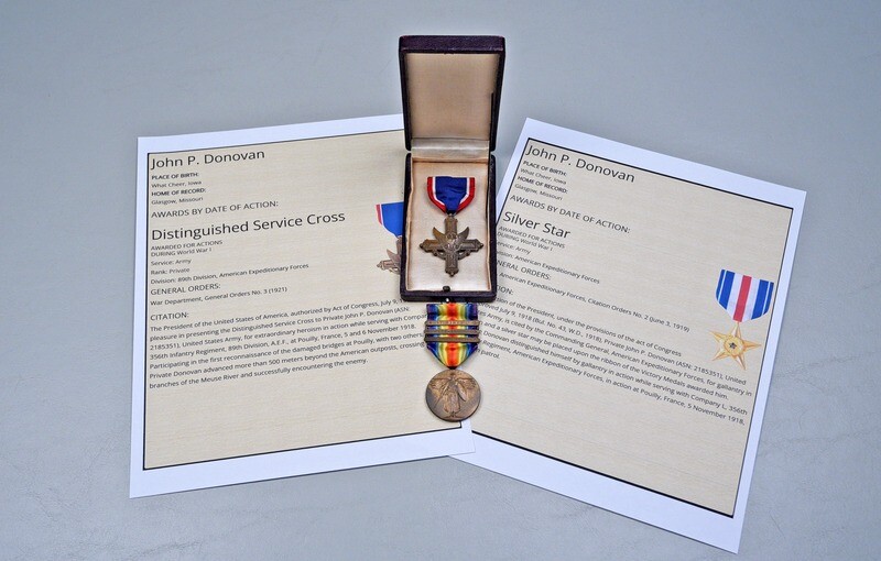 WWI U.S. DISTINGUISHED SERVICE CROSS IN TITLED CASE - NUMBERED, IDENTIFIED, w/RESEARCH