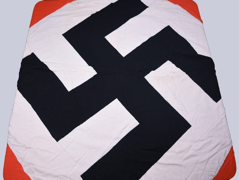 WWII GERMAN NSDAP TWO-STORY BANNER w/METAL CLIPS