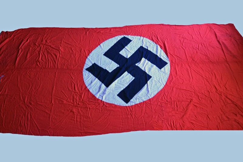 WWII GERMAN NSDAP TWO-STORY BANNER w/METAL CLIPS WWII GERMAN NSDAP TWO-STORY BANNER w/METAL CLIPS