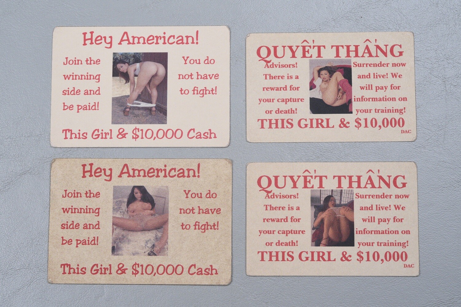 VIETNAM WAR VIET CONG/NVA DEFECTION CARDS - SET OF 4