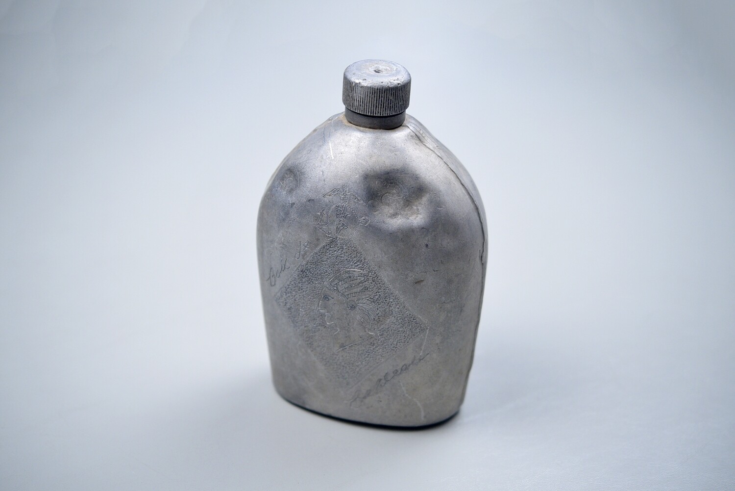 WWI U.S. MARINE CORPS MODEL 1910 CANTEEN BELLEAU WOOD ENGRAVED - DATED 1918