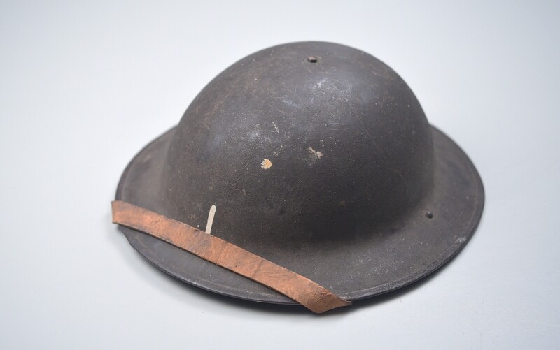 WWII U.S. MODEL 1917 STEEL TRENCH HELMET - COMPLETE WWII U.S. MODEL 1917 STEEL TRENCH HELMET - COMPLETE