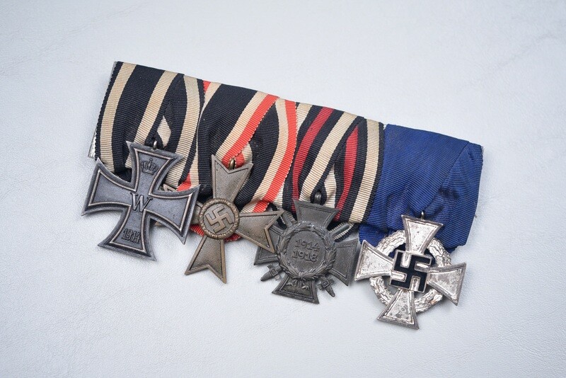 WWI GERMAN 1914 IRON CROSS 4-PLACE MEDAL BAR WWI GERMAN 1914 IRON CROSS 4-PLACE MEDAL BAR