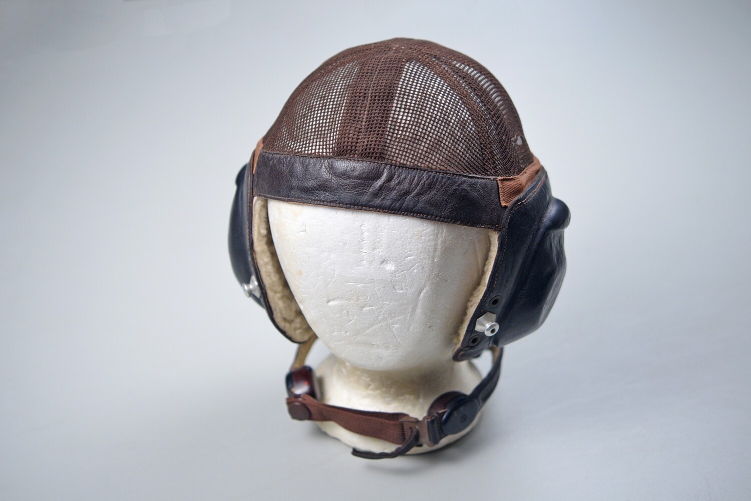 WWII GERMAN LUFTWAFFE SUMMER FLIGHT MESH HELMET w/ELECTRONICS