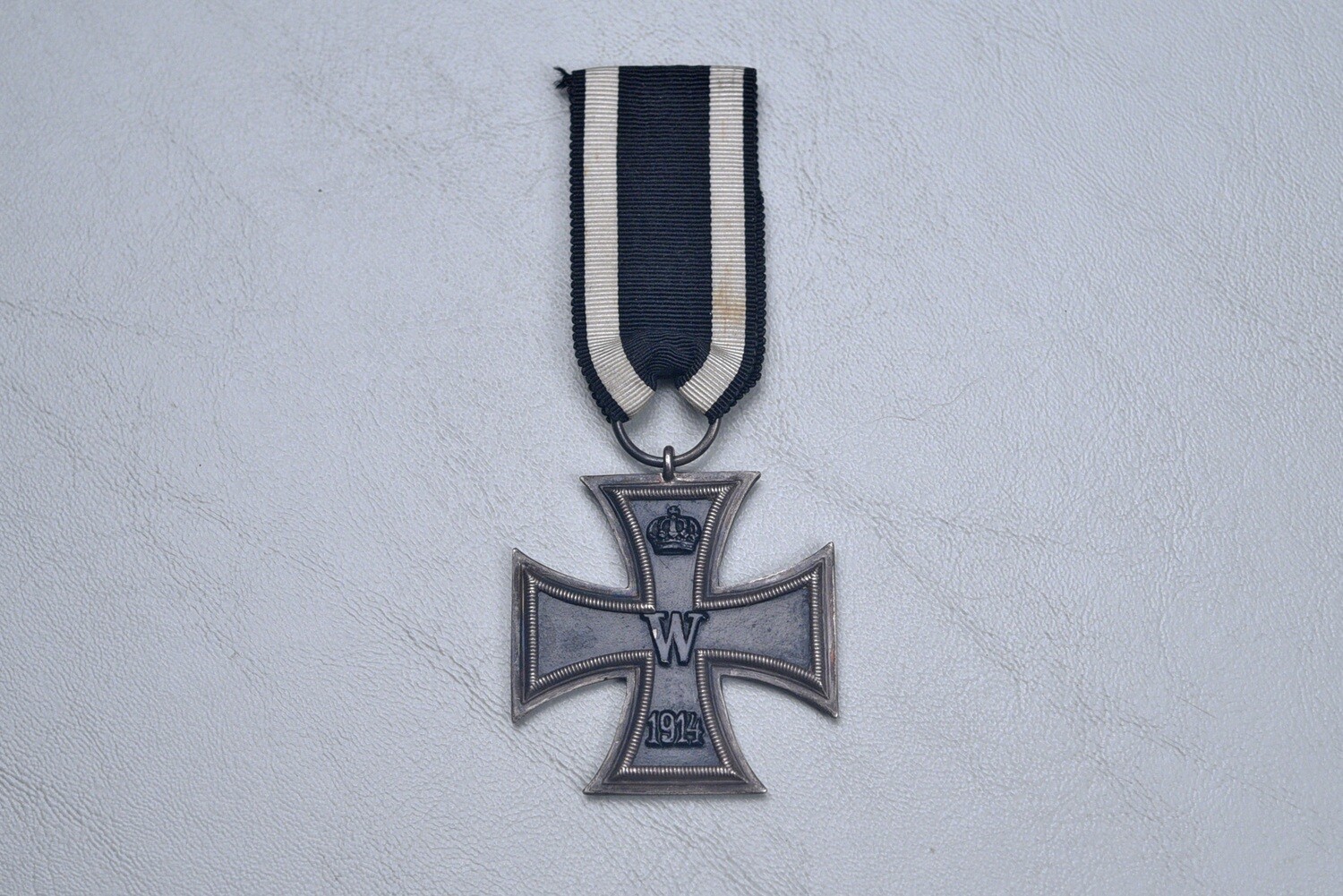 WWI GERMAN 1914 IRON CROSS 2nd CLASS ON ORIGINAL RIBBON