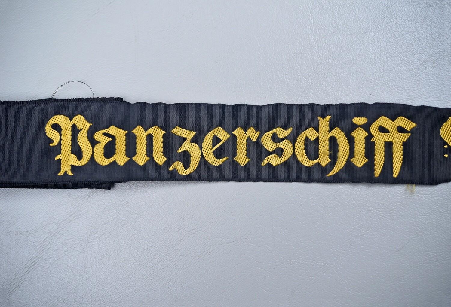 WWII GERMAN KRIEGSMARINE PANZERSCHIFF ADMIRAL GRAF SPEE CAP TALLY