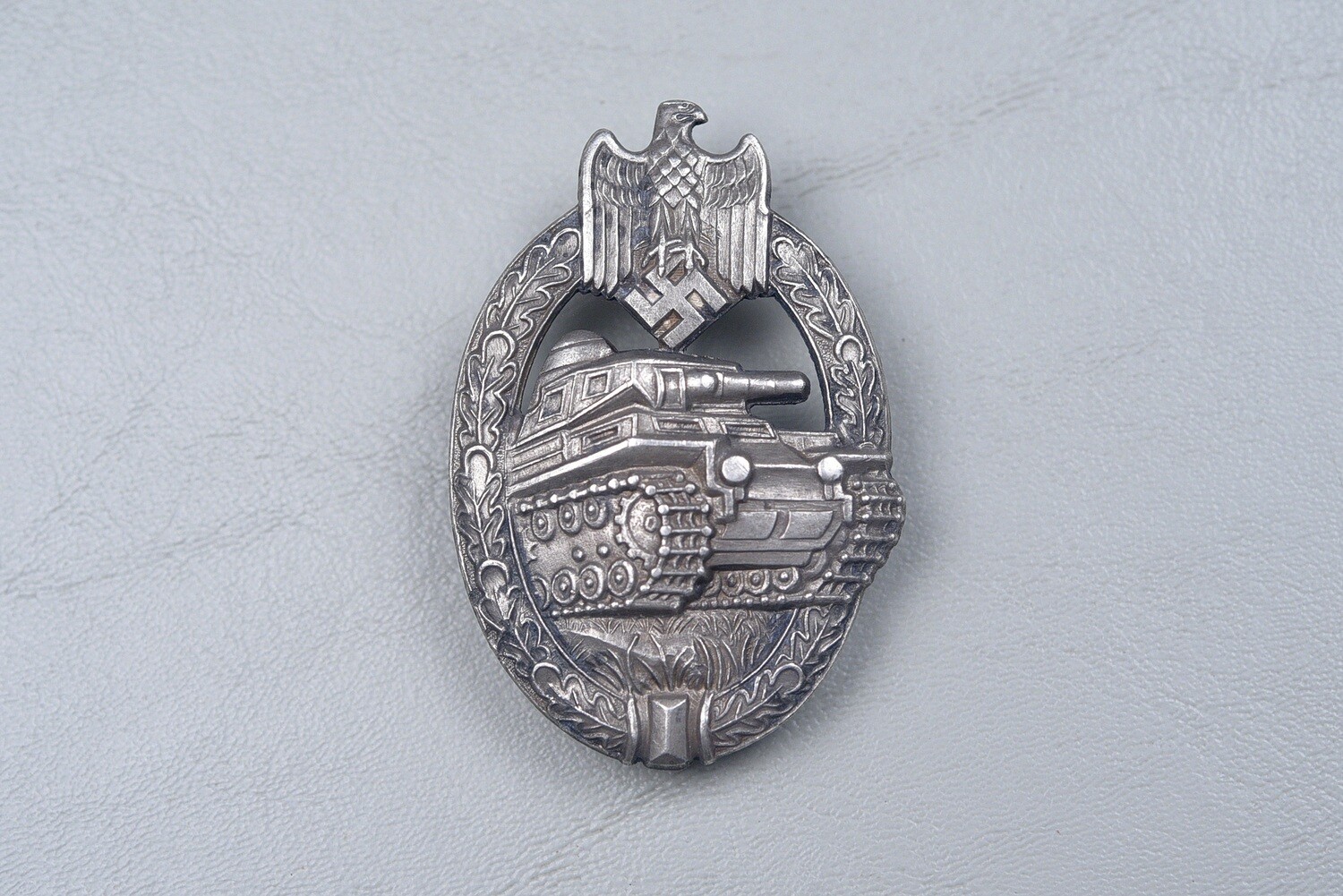 WWII GERMAN PANZER ASSAULT BADGE IN SILVER MARKED &#39;AS&#39;