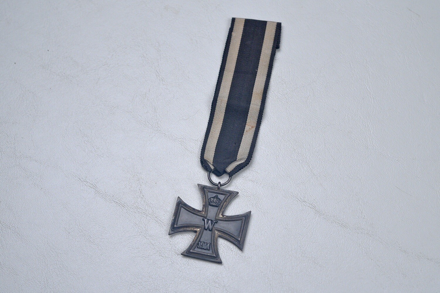 WWI GERMAN 1914 IRON CROSS 2nd CLASS ON ORIGINAL RIBBON