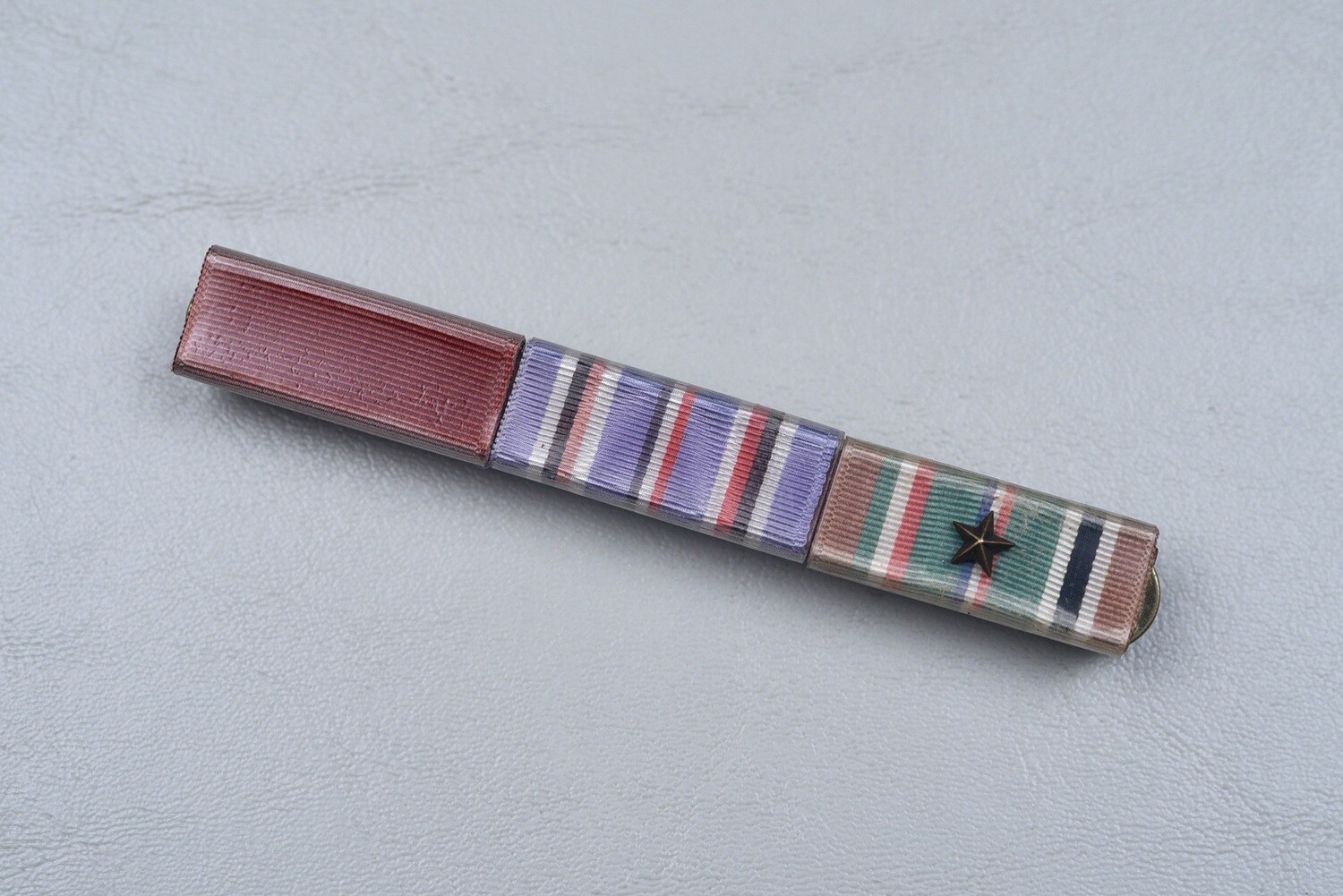 WWII U.S. NAVY GOOD CONDUCT MEDAL 3-PLACE RIBBON BAR - ½ INCH RIBBONS